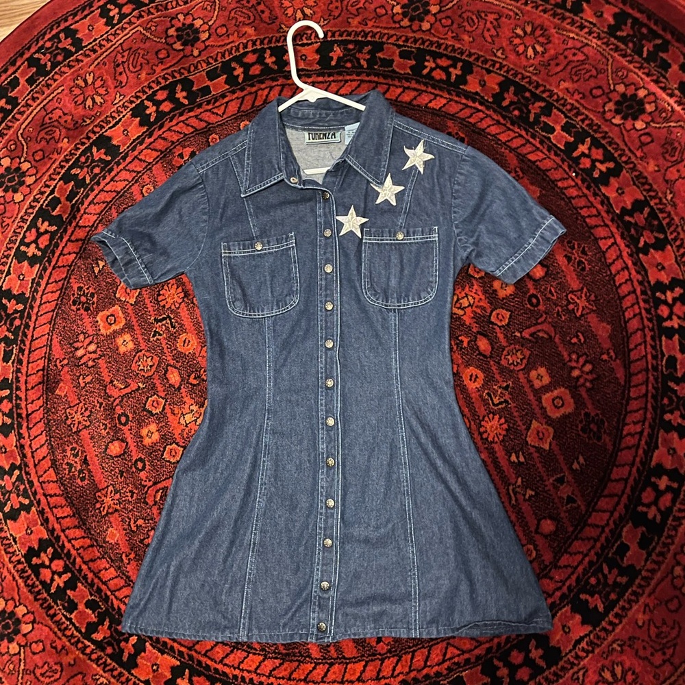 Vintage Forenza denim button up dress